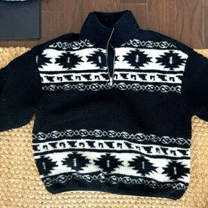 Black Aztec Fleece (Sz S)